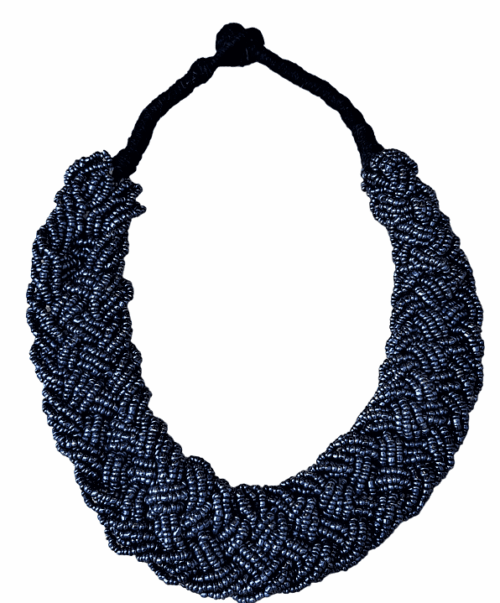 Collier ras de cou torsade de perles
