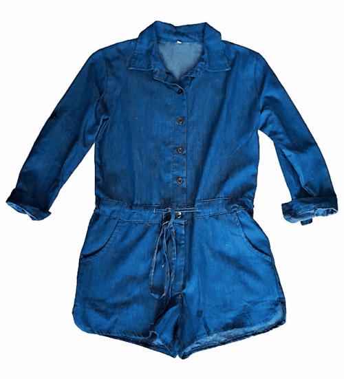combinaison short denim