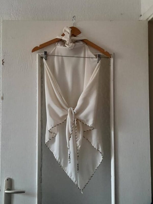 Haut Perlé Dos Nu Vintage – Image 3