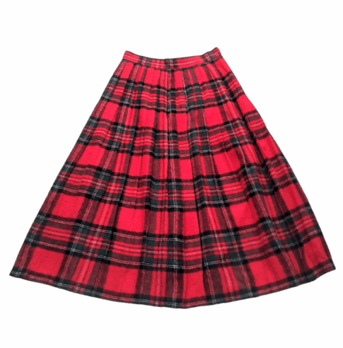 Jupe  Plissée En Laine Vintage