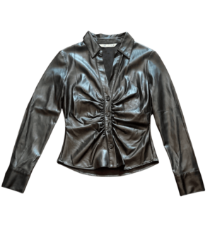 Zara Chemise Drapée Similicuir
