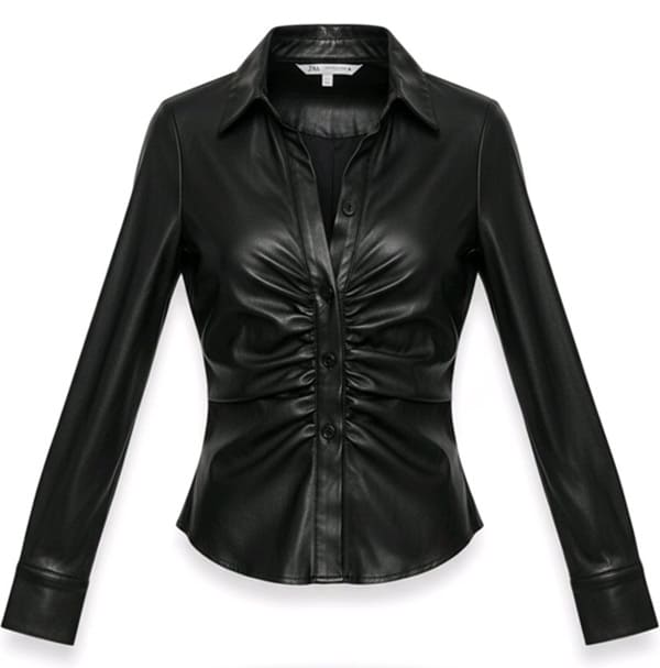 Zara Chemise Drapée Similicuir – Image 9