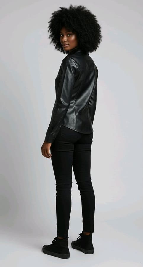 Zara Chemise Drapée Similicuir – Image 12