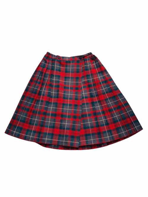 Jupe Midi Kilt plissée Tartan Vintage
