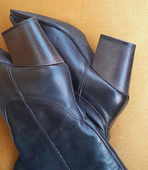 Bottes Cowboy Cuir Noir Vintage Bata – Image 5