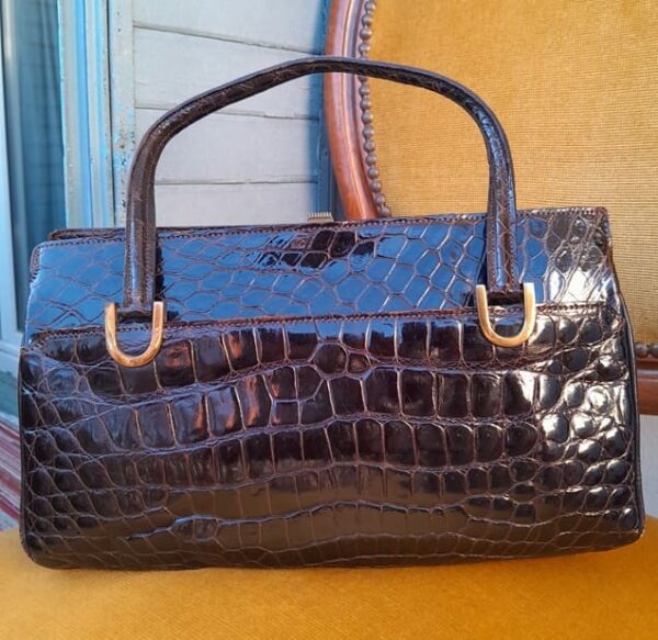 Sac à Main En Croco Vintage – Image 6