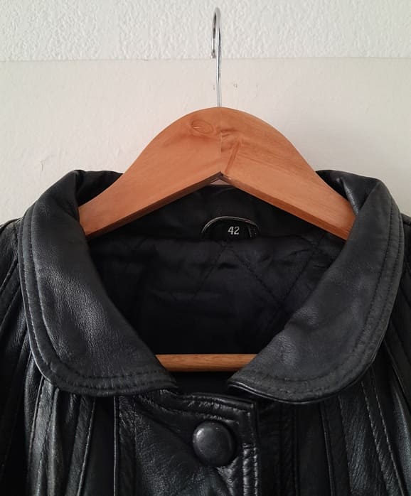 Manteau Femme Cuir Vintage 80s – Image 3