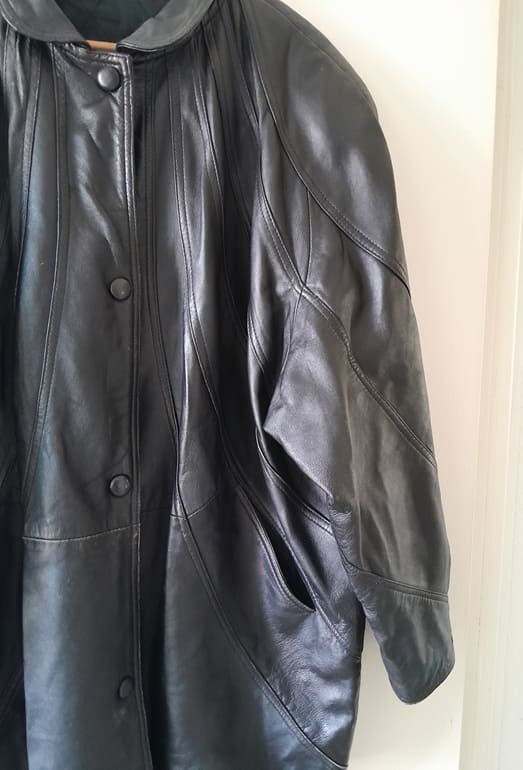 Manteau Femme Cuir Vintage 80s – Image 4