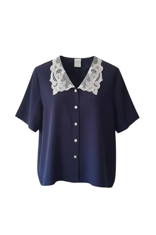 Chemisier Vintage Col Organza Canda