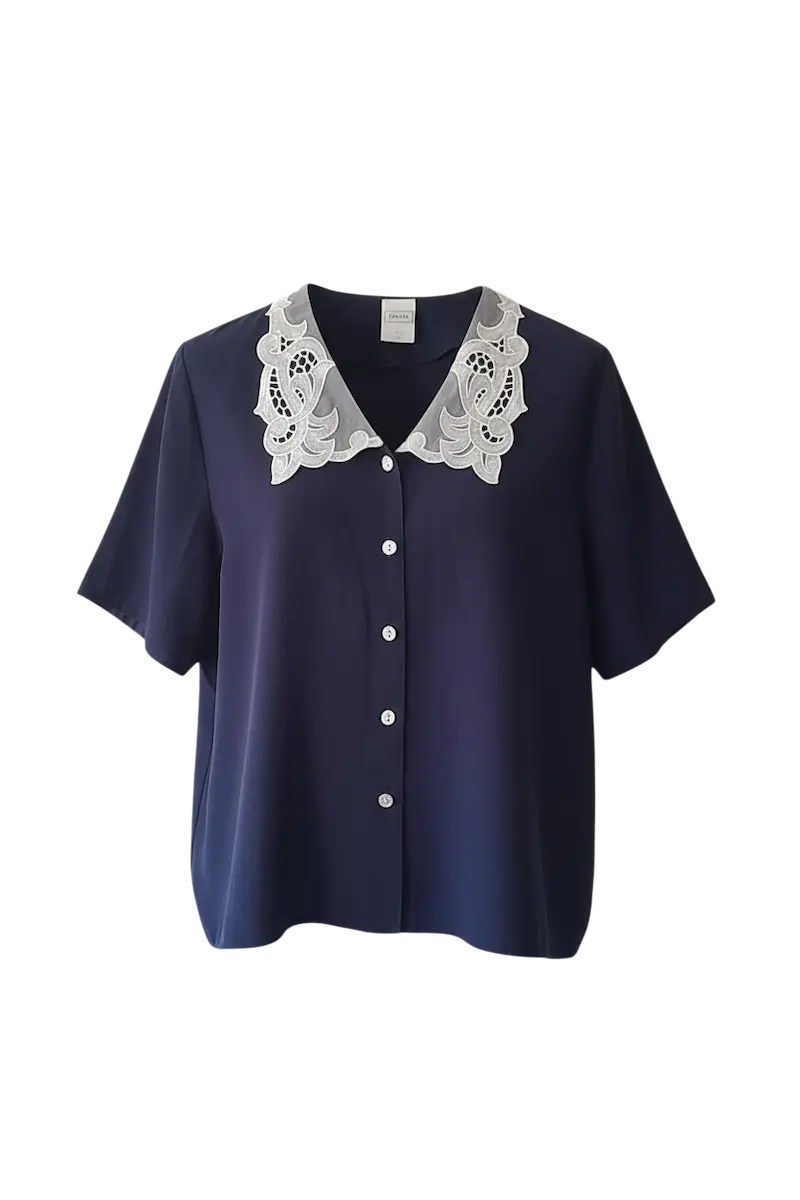 Chemisier Vintage Col Organza Canda