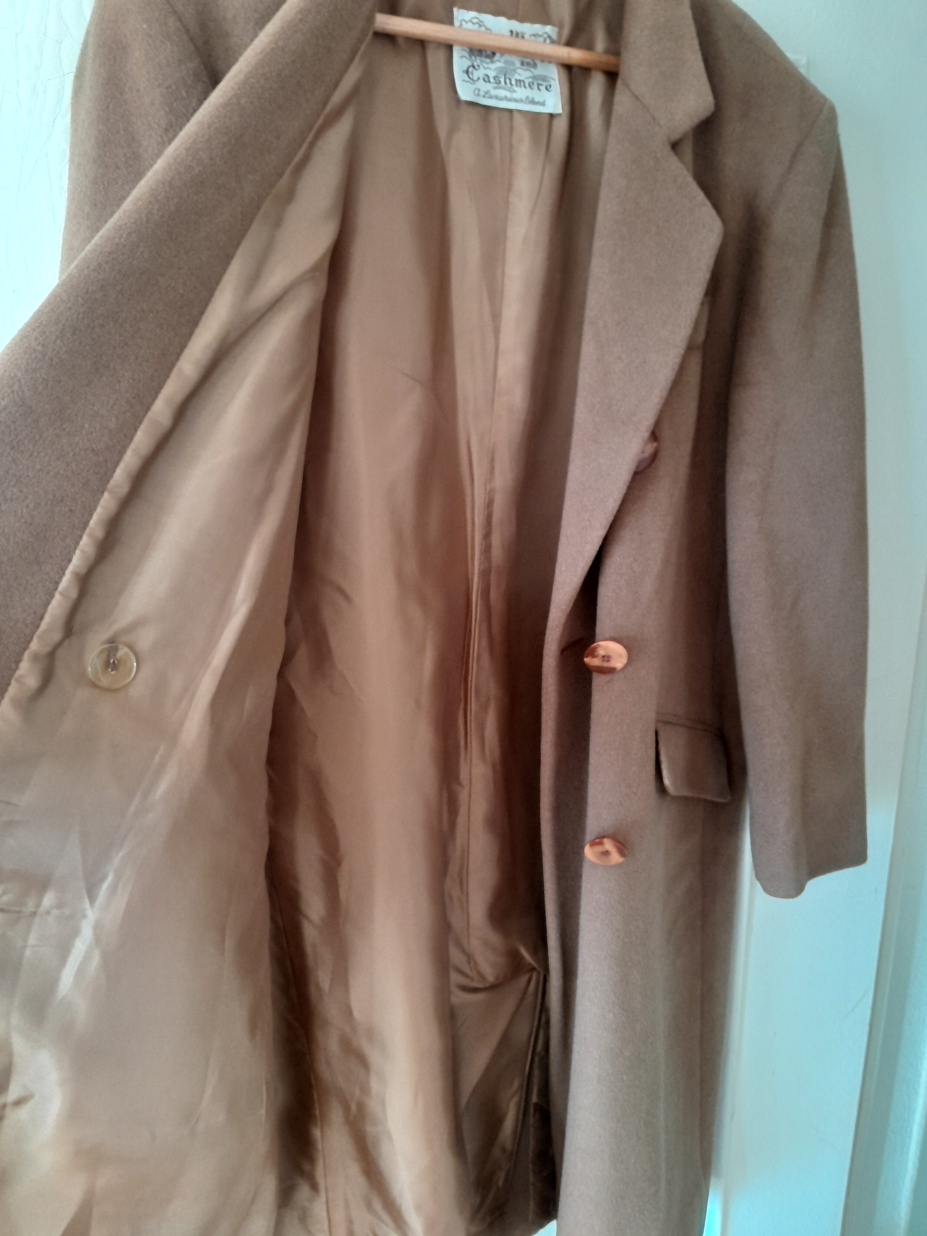 Manteau Croisé Luxe Camel Cachemire Vintage – Image 5