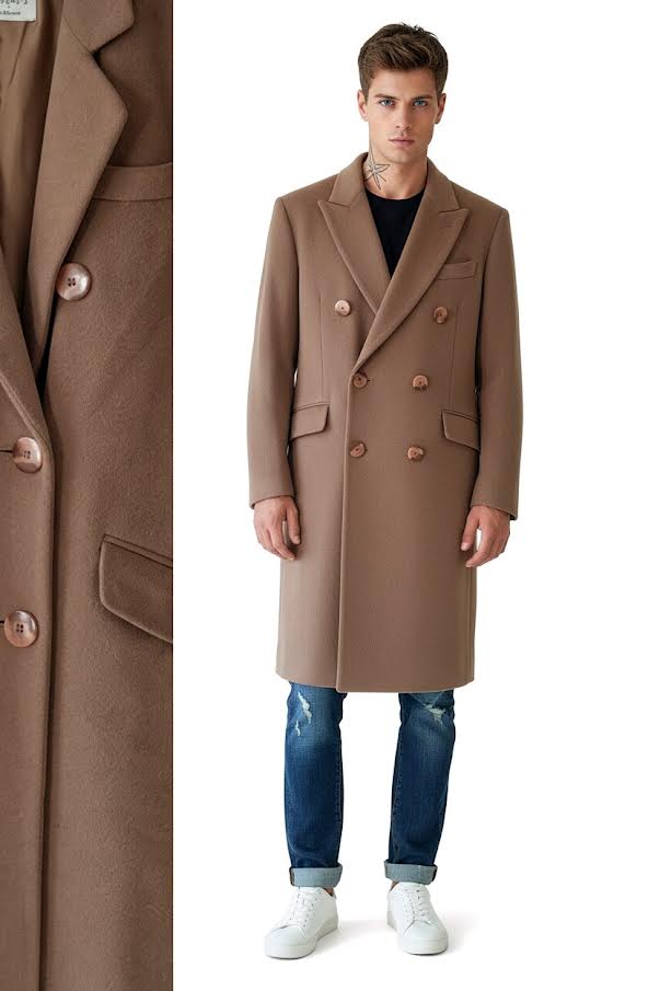 Manteau Croisé Luxe Camel Cachemire Vintage – Image 10