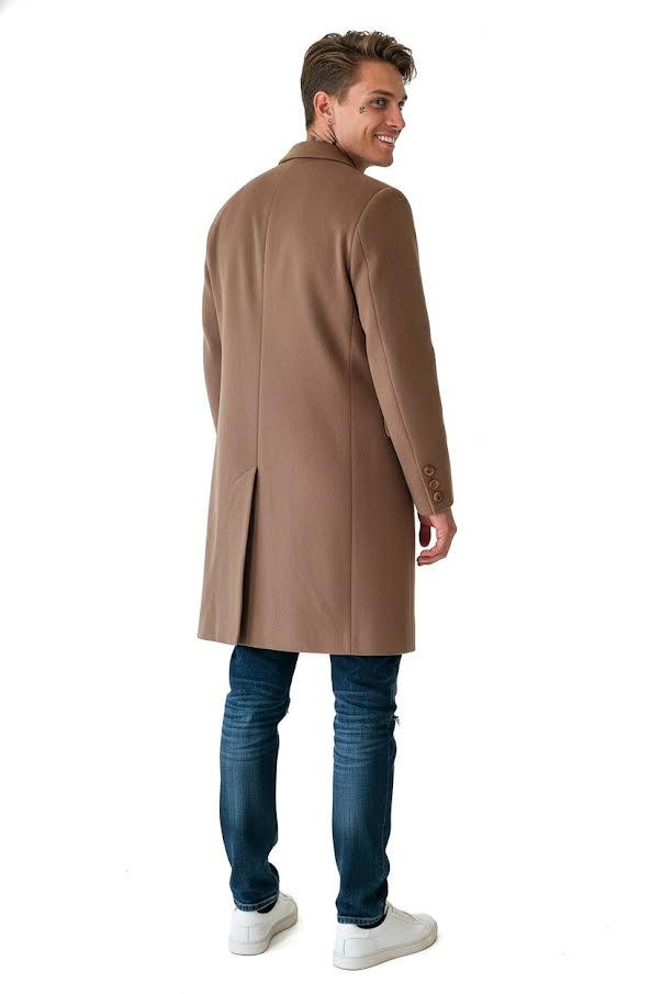 Manteau Croisé Luxe Camel Cachemire Vintage – Image 11