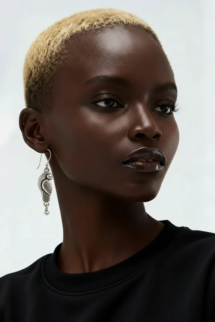 Boucles D'oreilles Pendentifs Argent Massif – Image 4