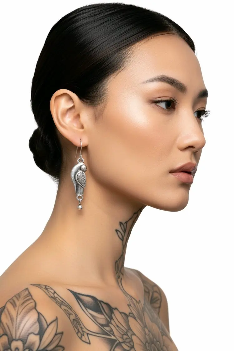 Boucles D'oreilles Pendentifs Argent Massif – Image 5