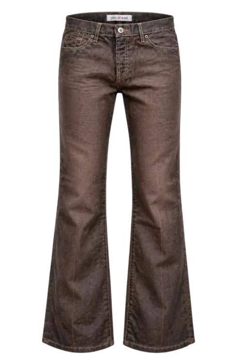Jean patte d'eph marron Used Jeans vintage