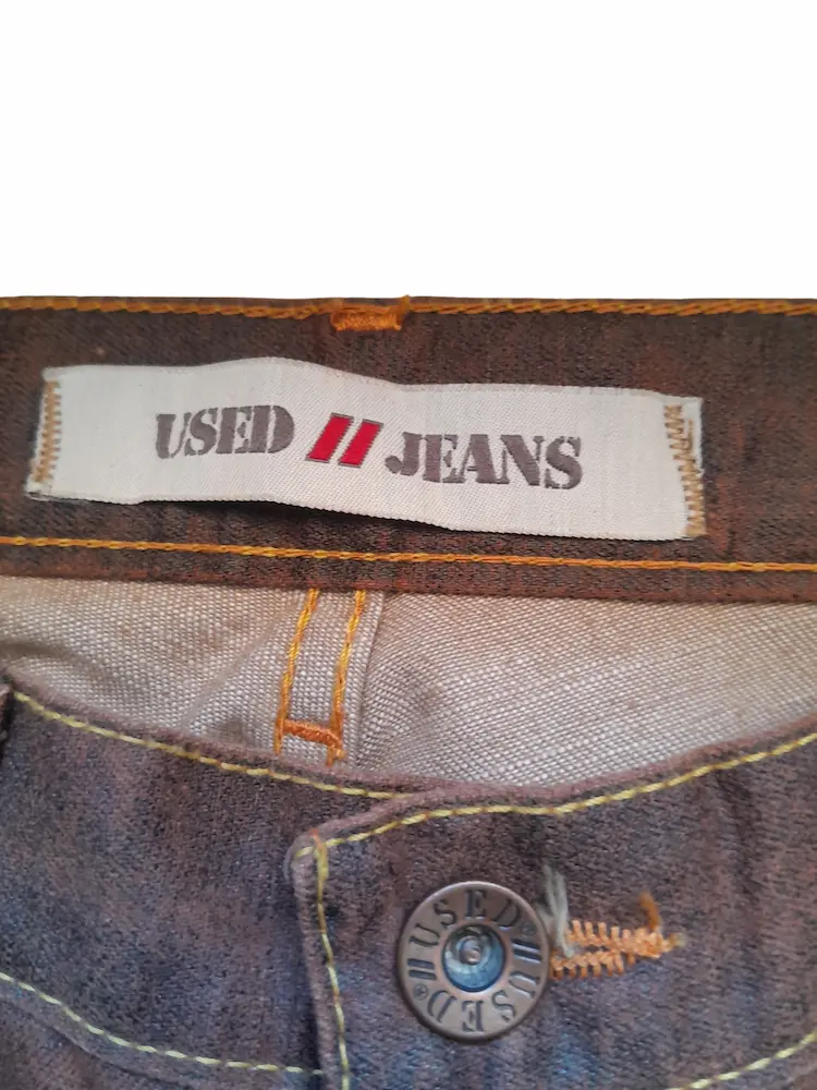 Jean patte d'eph marron Used Jeans vintage – Image 2
