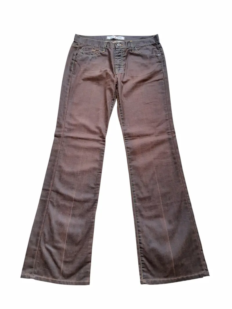 Jean patte d'eph marron Used Jeans vintage – Image 5