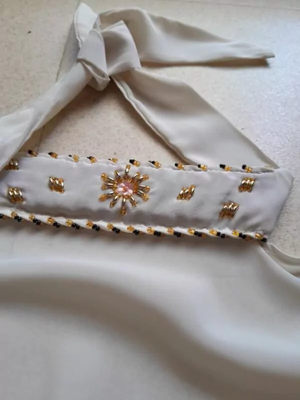 Haut Perlé Dos Nu Vintage – Image 2
