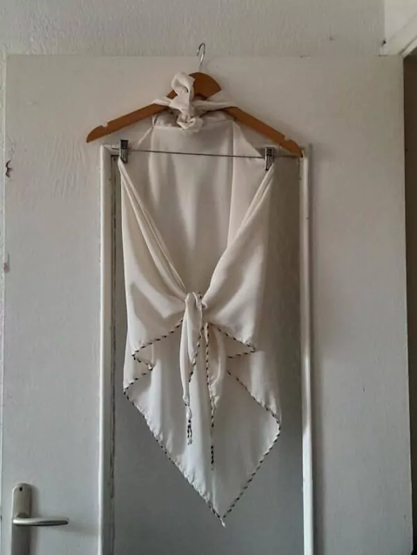 Haut Perlé Dos Nu Vintage – Image 3