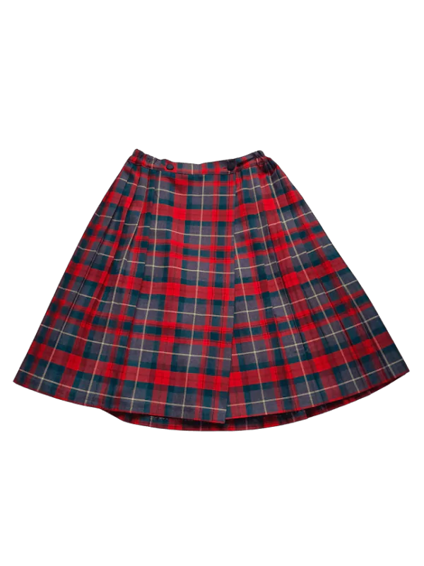 Jupe Midi Kilt plissée Tartan Vintage