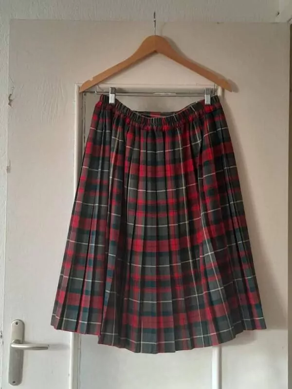Jupe Midi Kilt plissée Tartan Vintage – Image 9