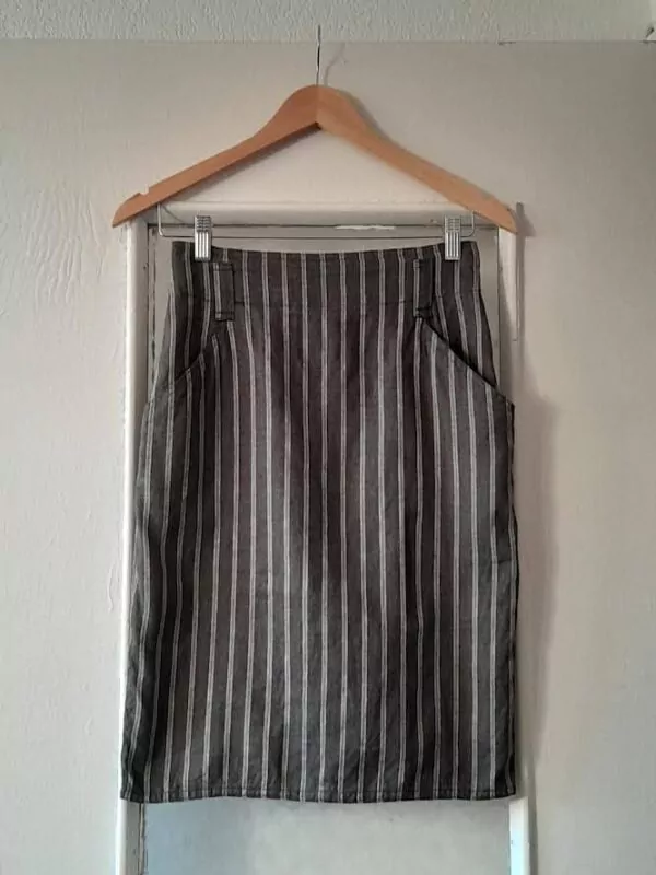 Jupe Crayon En Lin Penny Black – Image 8