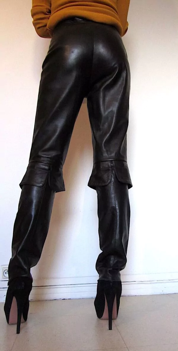 Akhesa Pantalon En Cuir Femme – Image 4